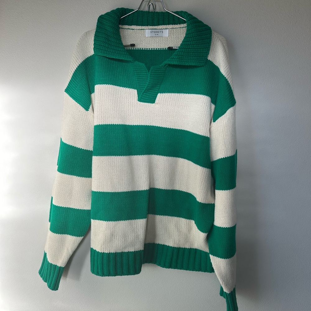 Storets Emerald and Cream Knit Sweater s/m